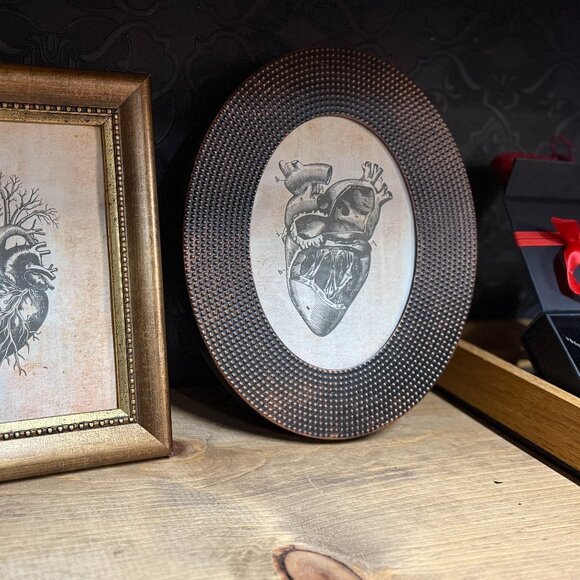 Anatomical Hearts Art in Copper/Bronze Vintage Frames (set of 2) - Picture 3 of 3